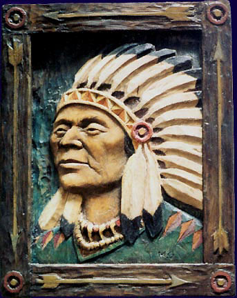 figurative wood sculpture.