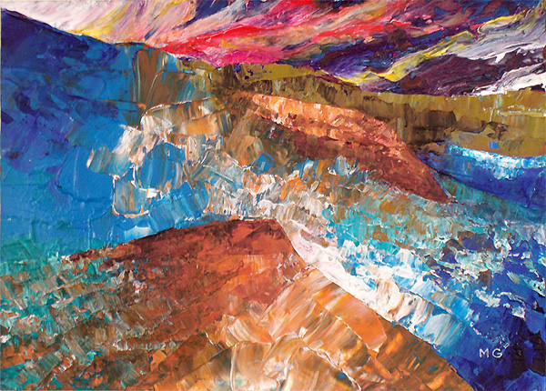 experimental acrylic painting.