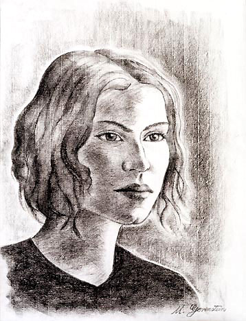 realist  charcoal drawing.