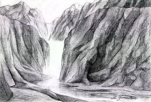 realist charcoal drawing.