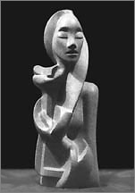 Figurative stone sculpture.